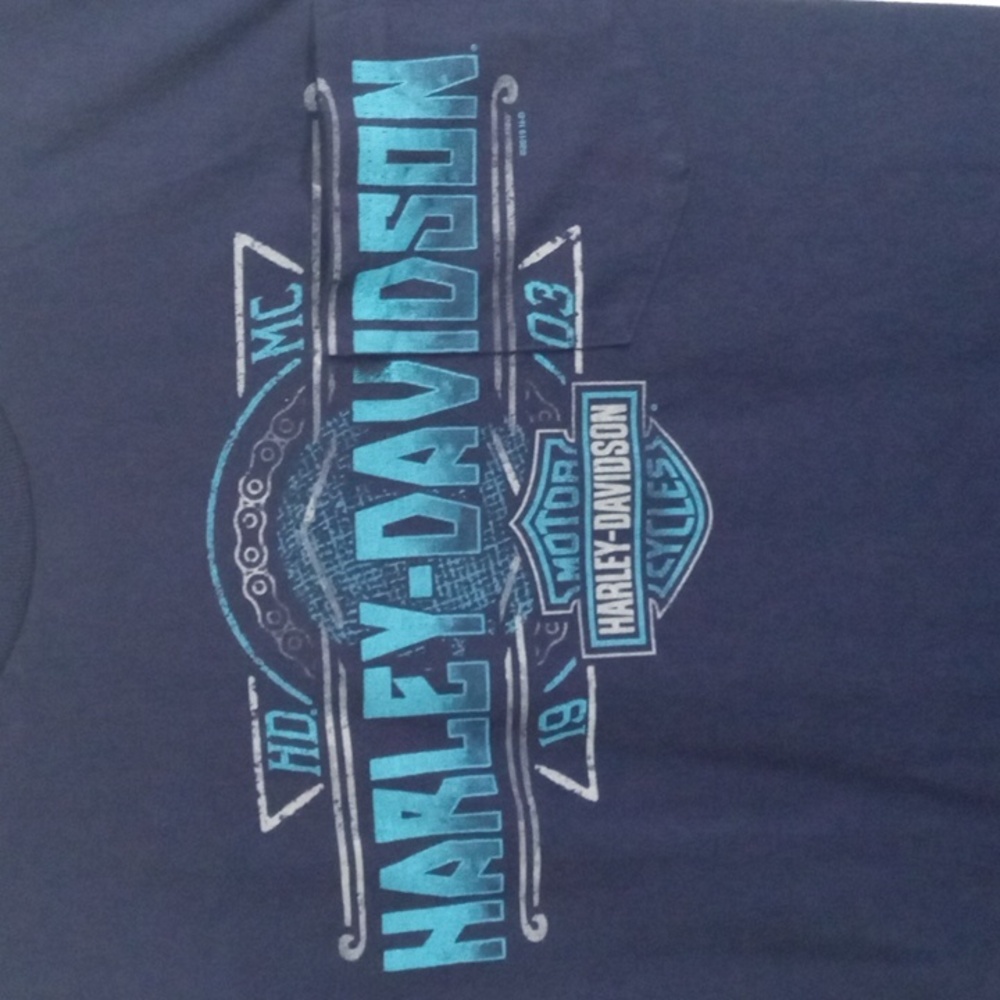 Harley-Davidson Blue Short Sleeve Pocket Tee Men’s Large